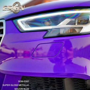 Super Brillant Métallique Mauvin Bleu Foncé PVC Emballage De Voiture Haute Qualité UV Preuve Auto-Guérison Anti-Rayures Changement De Couleur Films De Voiture - Product Image 4