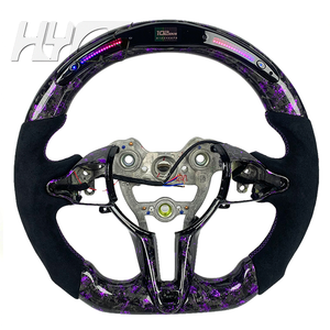 Accesorios Interiores para Automóviles, Volante Deportivo de Fibra de Carbono Forjado para Hyundai Elantra <span class=keywords><strong>N</strong></span> I30N I20n con Pantalla LED de RPM - Product Image 1