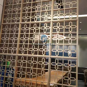 Mashrabiya Aluminum Laser Cutting Partitions Restaurant Privacy Partition Aluminum Screen