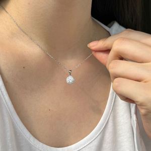 Dylam Charm High <b>Top</b> Jewelry 925 <b>Silver</b> 6.5mm/1ct D Color VVS1 Moissanite Solitaire Pendant Necklaces for Dress up Daily Life - Product Image 3