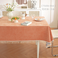 Warmtonige Chenille-Tischdecke in Terrakotta-Orange, rechteckig, ölabweisend, maschinenwaschbar, für Zuhause, Hotel, Hochzeit, Essen, Party