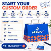 Sac en papier kraft personnalisé avec poignées plates pour emballages alimentaires de luxe recyclables et commandes en gros avec logo de restaurant
