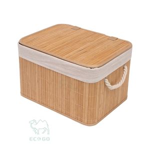 Panier de rangement en bambou, panier à linge, design moderne et écologique, idéal pour la salle de bain et les dortoirs, directement de l'usine - Product Image 2