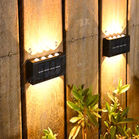 Lampe de clôture de jardin extérieure étanche à l'eau Lampe murale solaire LED murale haut et bas
