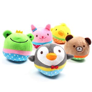 かわいい小動物 エコフレンドリーな犬用ぬいぐるみおもちゃ ウサギ ペンギン ヒヨコ クマ ボール型 鳴き笛入り 卸売 - Product Image 2