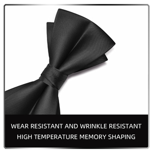 Wedding Party Business Formal Suit Accessories Metal Clips Adjustable Straps Full <strong>Black</strong> <strong>Bow</strong> <strong>Tie</strong> - Product Image 3