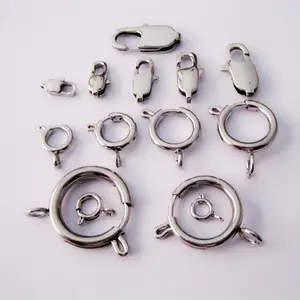 Oval round lobster clasps jewelry findings connecters custom silver tone stainless steel clasps & hooks