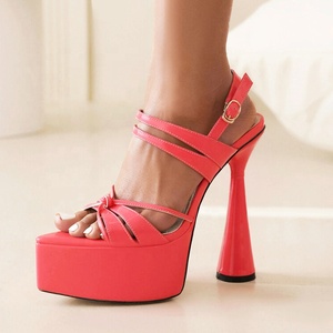 Sandalias de Plataforma Alta de Verano para Mujer, Punta Abierta, Tacones Altos de 15 CM, Correa Trasera, Zapatos de Vestir Sexys para Mujer - Product Image 5