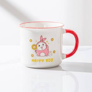Waiji Rabbit Ceramic <b>Mugs</b> Cartoon Design Colorful Handles Coffee <b>Tea</b> Cups For General Use Presents - Product Image 5