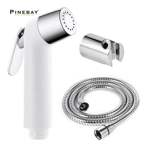 PINEBAY Modern High Pressure Saving Water Shattaf Seat ABS Plastic Wall Mounted Muslim Shower Baby Bidet Sprayer Set