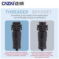 Connecteurs circulaires mâles et femelles coudés en plastique CAZN E10, étanches, filetés, 2-12 broches, avec câble PVC non blindé