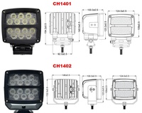 ECE R10 12 36V Off Road Light Square Antivibración 50W 70W Foodlight Heavy Duty Truck LED Luz de trabajo para la industria minera SUV