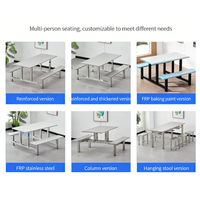 Table de salle à manger scolaire moderne en acier et ensemble de tables et chaises de cantine avec banc - Mobilier commercial durable