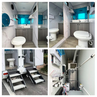 Toilettes portables temporaires montées sur remorque, norme VIP, espace indépendant, lavage des mains intégré, installation sanitaire extérieure