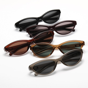 <span class=keywords><strong>Lunettes</strong></span> de soleil œil de chat vintage Y2K pour femmes et hommes, vente en gros, logo personnalisé, fabricant OEM ODM, <span class=keywords><strong>lunettes</strong></span> de soleil ovales rétro populaires - Product Image 2