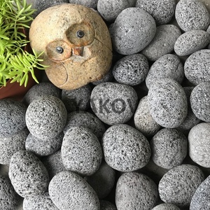 Gros maison jardin aménagement paysager gris noir <span class=keywords><strong>pierre</strong></span> <span class=keywords><strong>de</strong></span> <span class=keywords><strong>lave</strong></span> roulée galets <span class=keywords><strong>de</strong></span> <span class=keywords><strong>pierre</strong></span> - Product Image 5