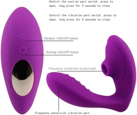 Vibrador de Doble Cabezal con Succión de Silicona Recargable por USB, Mini Estimulador de Clítoris y Punto G, Masajeador con 10 Frecuencias y Control Remoto