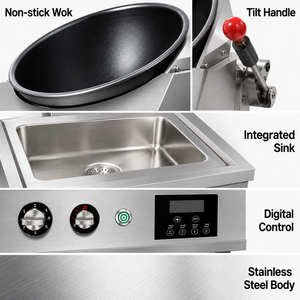 Máquina Comercial de Cocina a Gas LPG con Remojo Automático, Wok Inclinable de Acero Inoxidable para Restaurante - Product Image 2