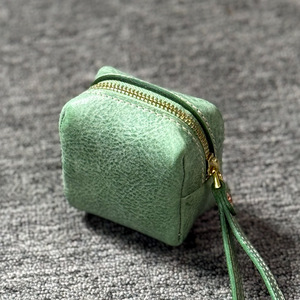 High Quality Pendant Gift <b>Box</b> New Style Leather Wallet Made of Fog Wax Leather Miniature Coin <b>Storage</b> Handmade Bag - Product Image 3