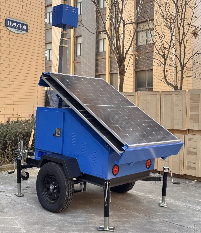 Heavy-Duty Solar Security System Off-Grid Mobile Camera Trailer 3*450W Solar Panel 7m/23ft Mast Solar Energy System · image 2