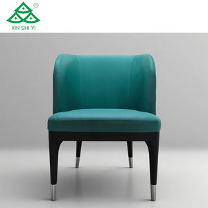 Sillón de respaldo de cojín de cuero hecho a medida <span class=keywords><strong>para</strong></span> uso de Hotel de grano abierto con pierna de madera maciza personalizada <span class=keywords><strong>para</strong></span> vestíbulo de Hotel, sillón de salón <span class=keywords><strong>para</strong></span> dormitorio - Product Image 4