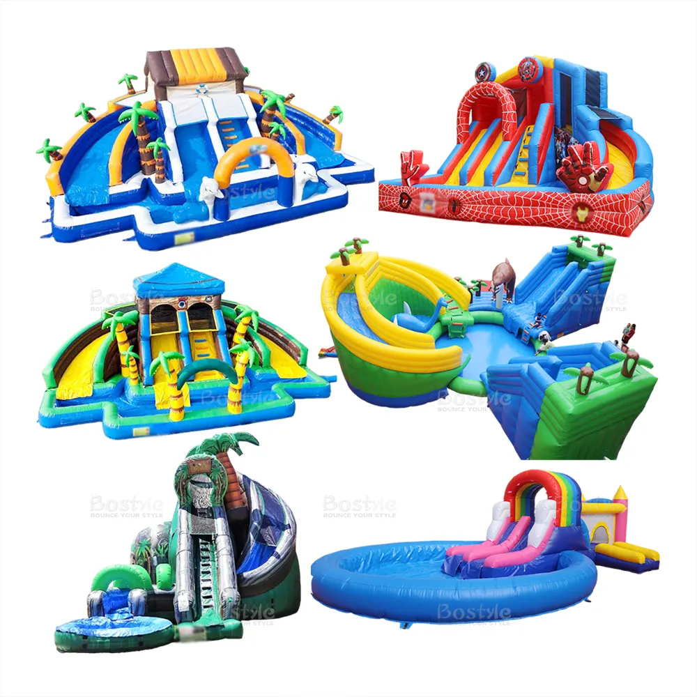 Commercial Grade Water park Slide Inflatable Bounce House Big Slide Bouncy Castle Outdoor Bounce House With Water Slide park
