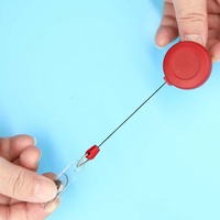 Entrega Rápida, Clip Retráctil Ecológico de Plástico con Forma Redonda, Fácil de Desprender, Hebilla Antipérdida, Llavero Yoyo, Porta Credenciales Retráctil, en Stock