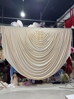 Rideau semi-circulaire en soie de lait sur mesure SMS pour scène, décoration de mariage, toile de fond ondulée pour événements