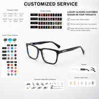 Personnalisation de lunettes optiques en acétate haut de gamme, fabriquées à la main, montures de lunettes durables à monture complète, confortables pour un usage quotidien, OEM/ODM