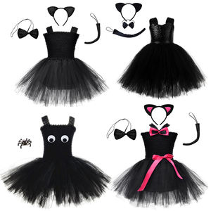 فستان تنكري للفتيات بتصميم الغابة، فستان توتو بدون أكمام على شكل حيوانات وقطط، زي لحفلات الهالوين وأعياد الميلاد - Product Image 1