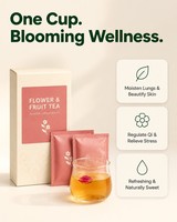 Thé aux fleurs et aux fruits, poire séchée, pomme, chrysanthème, rose, hibiscus, thé aux fruits naturellement sucré, relaxant, 125 sachets de thé