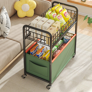 OY-LH Wheeled Storage Rack Rectangle Large Capacity Mobile Snack <b>Cart</b> Living Room Organizer Easy Cleaning <b>Foldable</b> Bookshelf - Product Image 1