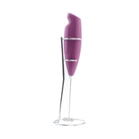 Mousseur à lait électrique portatif en acier inoxydable 304, design éco-responsable, style minimaliste, avec support pour café – Offre spéciale