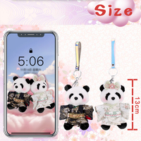 Peluche personnalisée Zaves, poupée panda de 4,75 pouces, porte-clés avec kimono noir et blanc, couple de pandas, fabricant de jouets en peluche