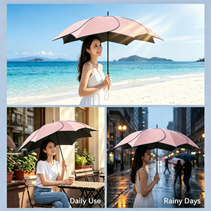 Parapluie à pétales, protection UV, imperméable, coupe-vent, pare-soleil, portable, à la mode, pour femmes, voyage en plein air - Product Image 4