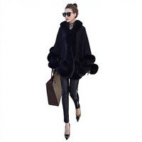 Manteau pull à capuche de maternité style européen et américain pour l'automne/hiver, avec col en fausse fourrure de lapin Rex, pour le marché transfrontalier