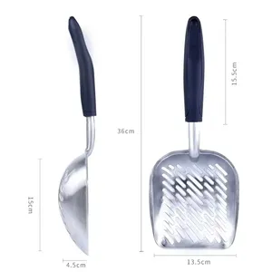 Pelle À Litière pour chat En Alliage D'aluminium Tamis Kitty Métal Scooper Pelle Profonde Longue Poignée Caca Tamisage Chaton Cul Poussoir - Product Image 2