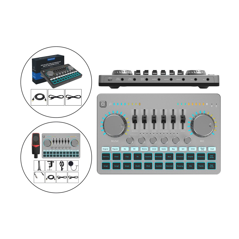 Звуковая карта в реальном времени, звуковая карта с интерфейсом, регулируемый звуковой микшер