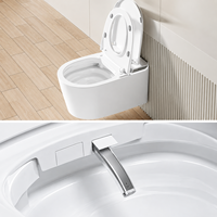 WC intelligent suspendu au mur avec chasse d'eau automatique intégrée pour salle de bain domestique