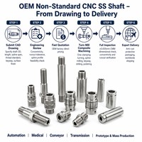Factory Custom CNC Machining Stainless Steel Shafts Knurled Precision Transmission Drive Parts Turning Milling Machining Service