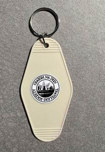 Porte-clés de motel rétro vintage en plastique vierge personnalisé avec logo promotionnel, porte-clés de motel avec boucle, code QR - Product Image 5