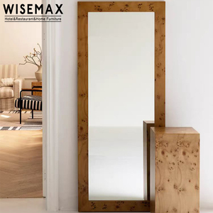 WISEMAX FURNITURE <span class=keywords><strong>Miroir</strong></span> de sol en bois plaqué bois de cerisier moderne de style nordique pour la décoration de la maison, <span class=keywords><strong>miroir</strong></span> de maquillage pour le salon et la chambre à coucher - Product Image 2