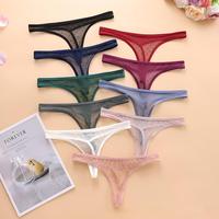 String transparent à pois pour femme, taille basse, sexy, respirant, fin, lingerie transparente, vente en gros