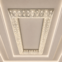 Lustre rectangulaire en cristal de luxe pour hall d'hôtel et salle de banquet, villa, luminaire suspendu LED moderne personnalisable