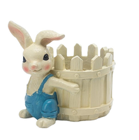 Lapin coloré pour l'extérieur, créative, style nordique, pot de fleur, ornements en résine artisanale