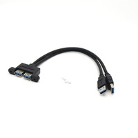 Cable Extensor USB 3.0 Hembra a Macho de 2 Puertos para Montaje en Panel Frontal