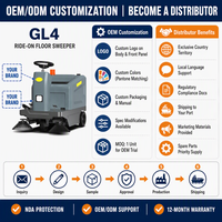 Balayeuse de voirie industrielle électrique autoportée GL4 avec brosse de balayage de 1000 mm et moteurs, pour le dépoussiérage