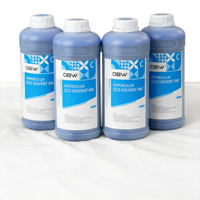 Encre éco-solvant à haute saturation, faible odeur et résistante aux rayures, directement de l'usine, pour l'impression de bannières flexibles et d'affiches publicitaires