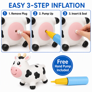 ของเล่นกระโดดสัตว์ในฟาร์มวัวเด้งได้เป็นของขวัญสำหรับเด็กหญิงอายุ2ขวบนั่งบนกระโดบูลเด็กวัยหัดเดิน - Product Image 6