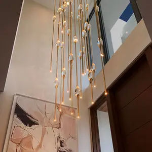 Luminárias de luz longa contemporânea lustre americanos modernos para hotel e vila
